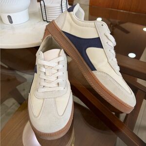 No Boundaries Cream and Navy Sneakers
